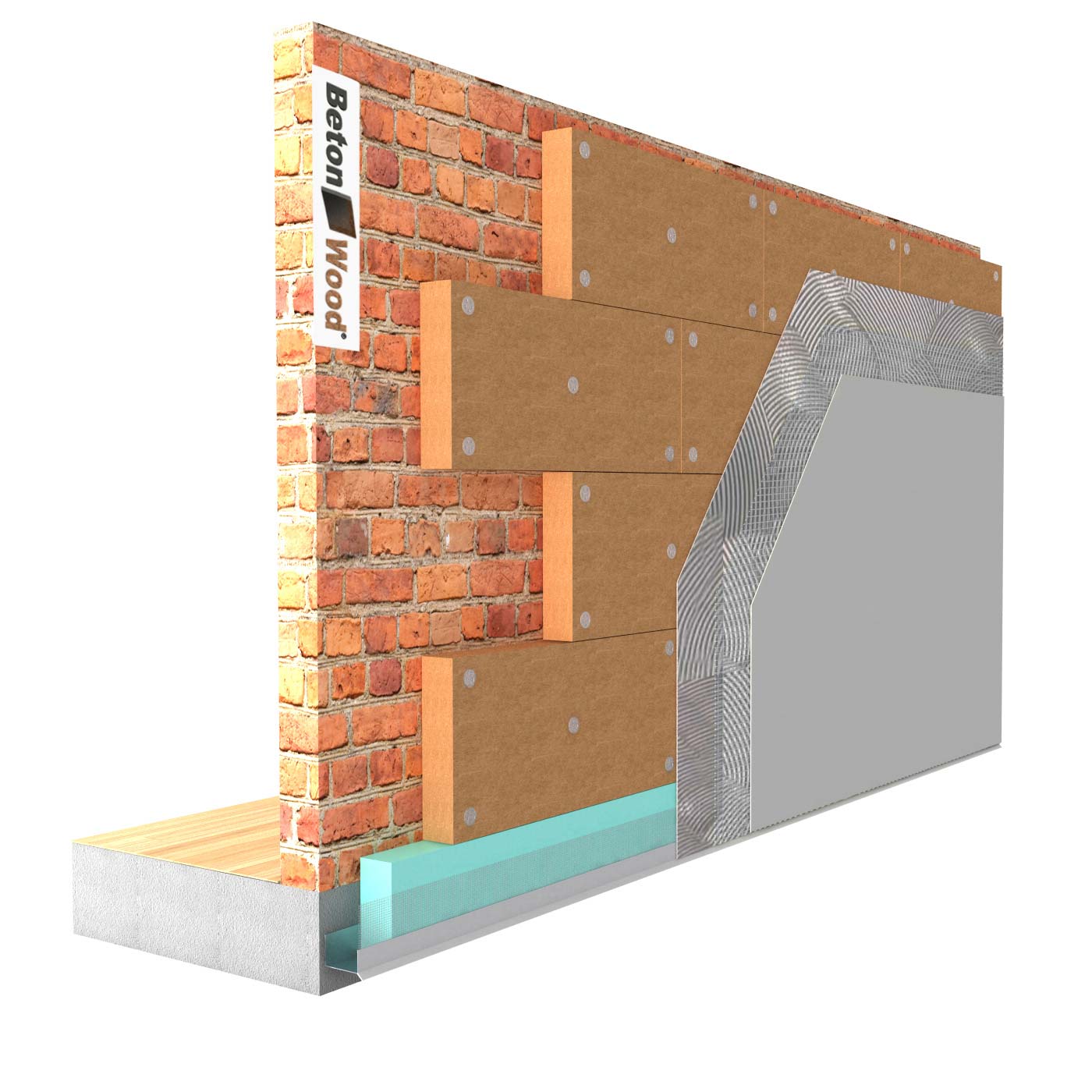 External thermal insulation system in Protect Wood fibre board