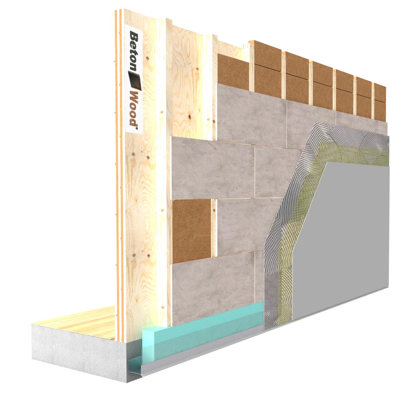 External insulation system with Protect wood fibre board on wooden walls