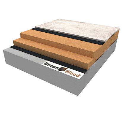 Dry screed in wood fibre board Roof dry and cement bonded particle board