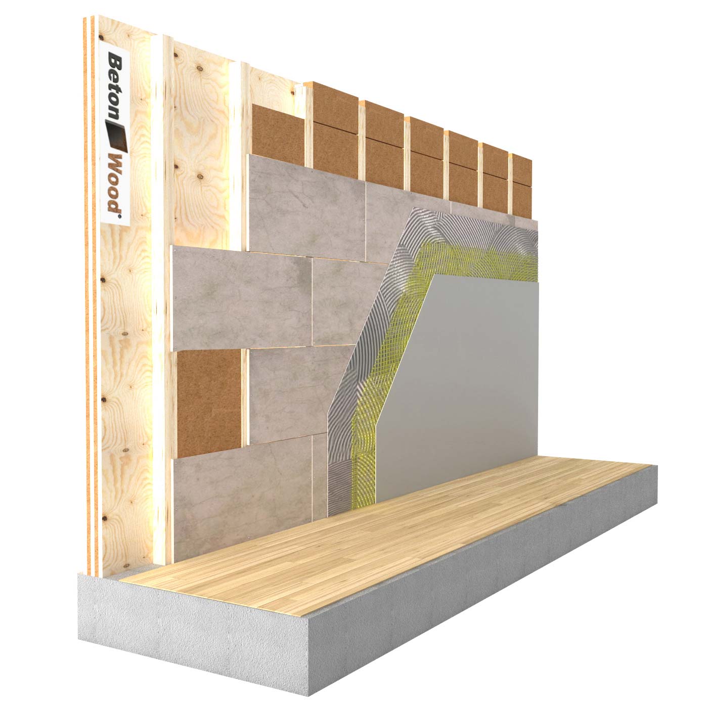 Internal insulation system in Protect Wood fibre board and cement bonded particle board