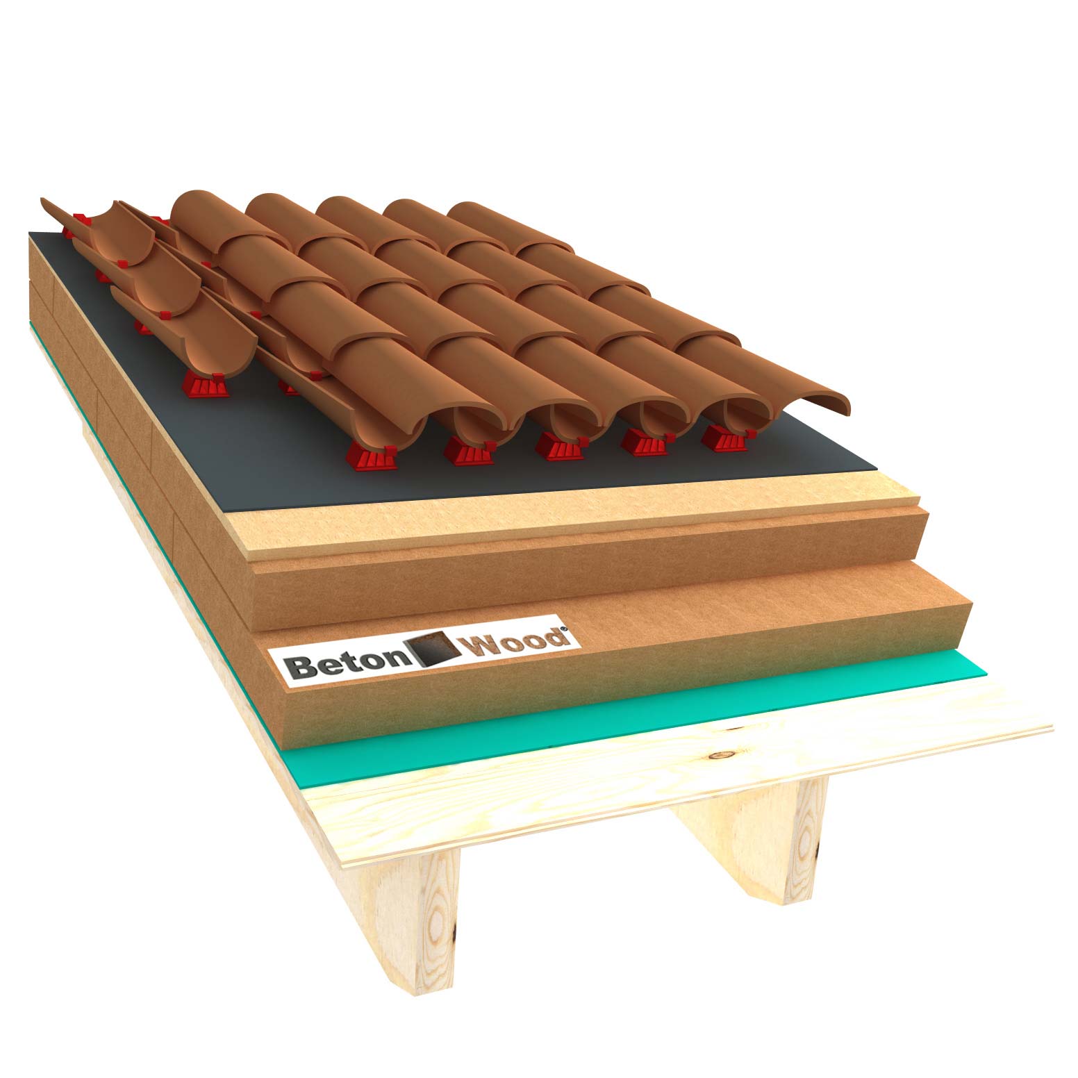 Ventilated roof with wood fibre board Isorel and Therm on matchboarding