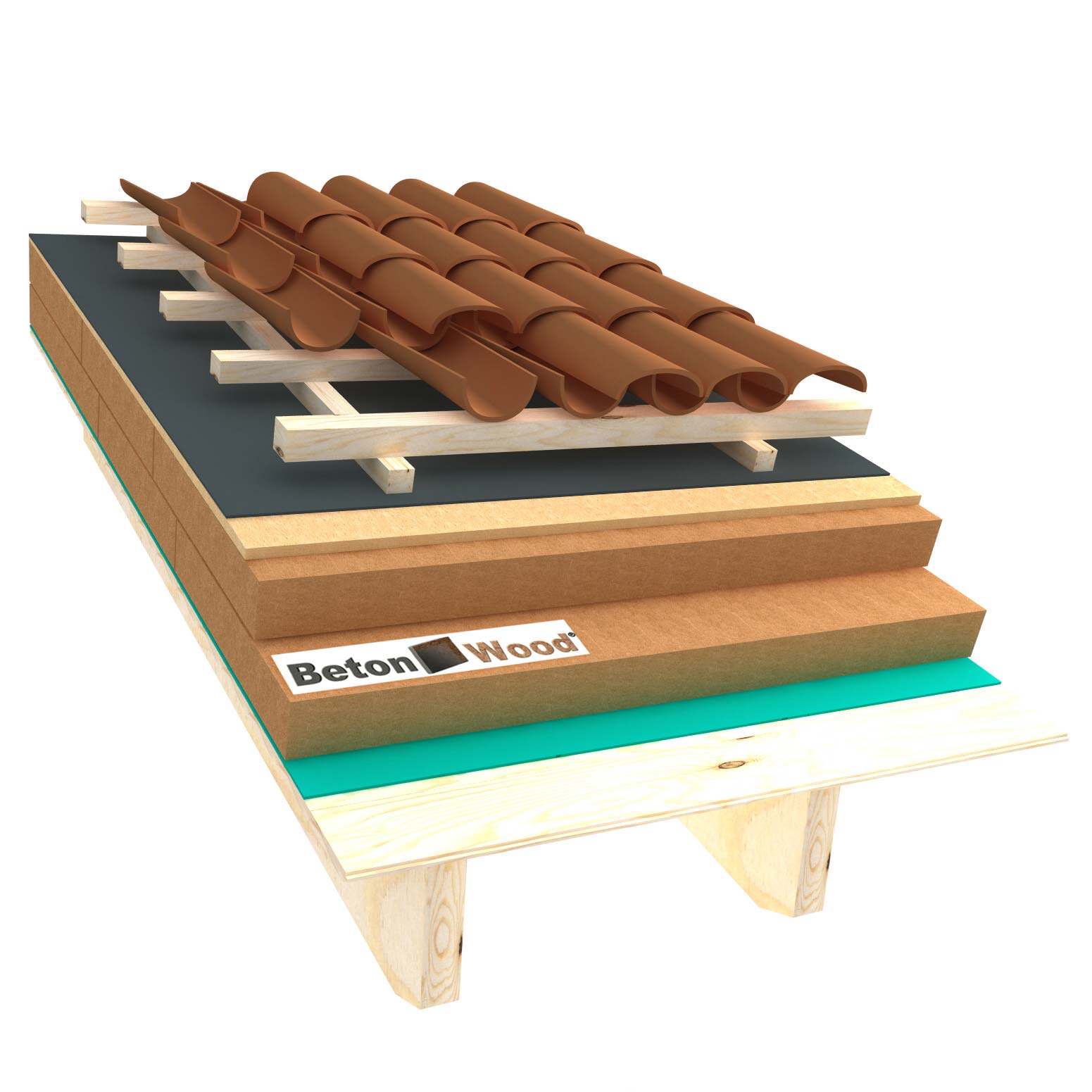 Ventilated roof with wood fibre board Isorel and Therm on matchboarding