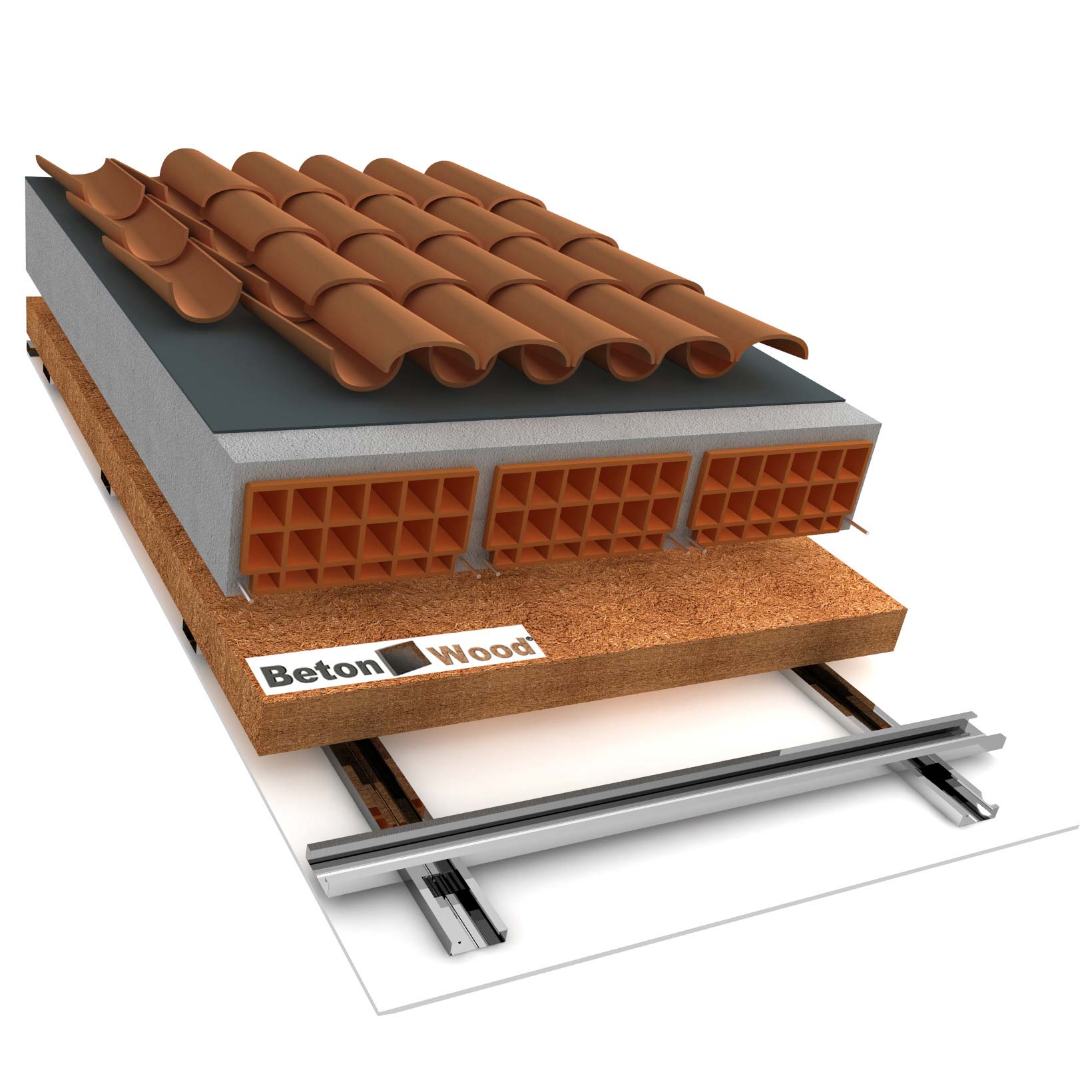Ceiling insulation with flexible wood fibre board