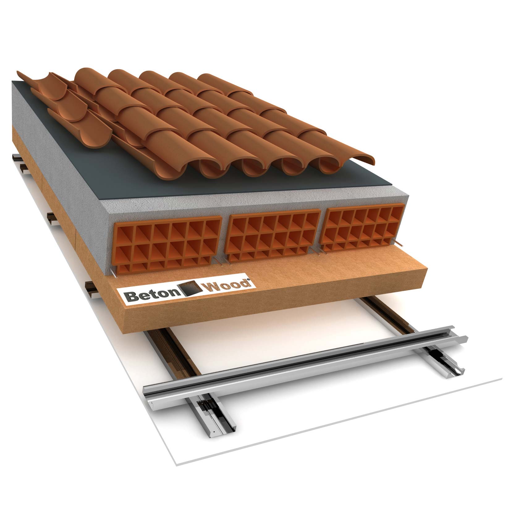 Insulating ceiling in wood fibre board Therm