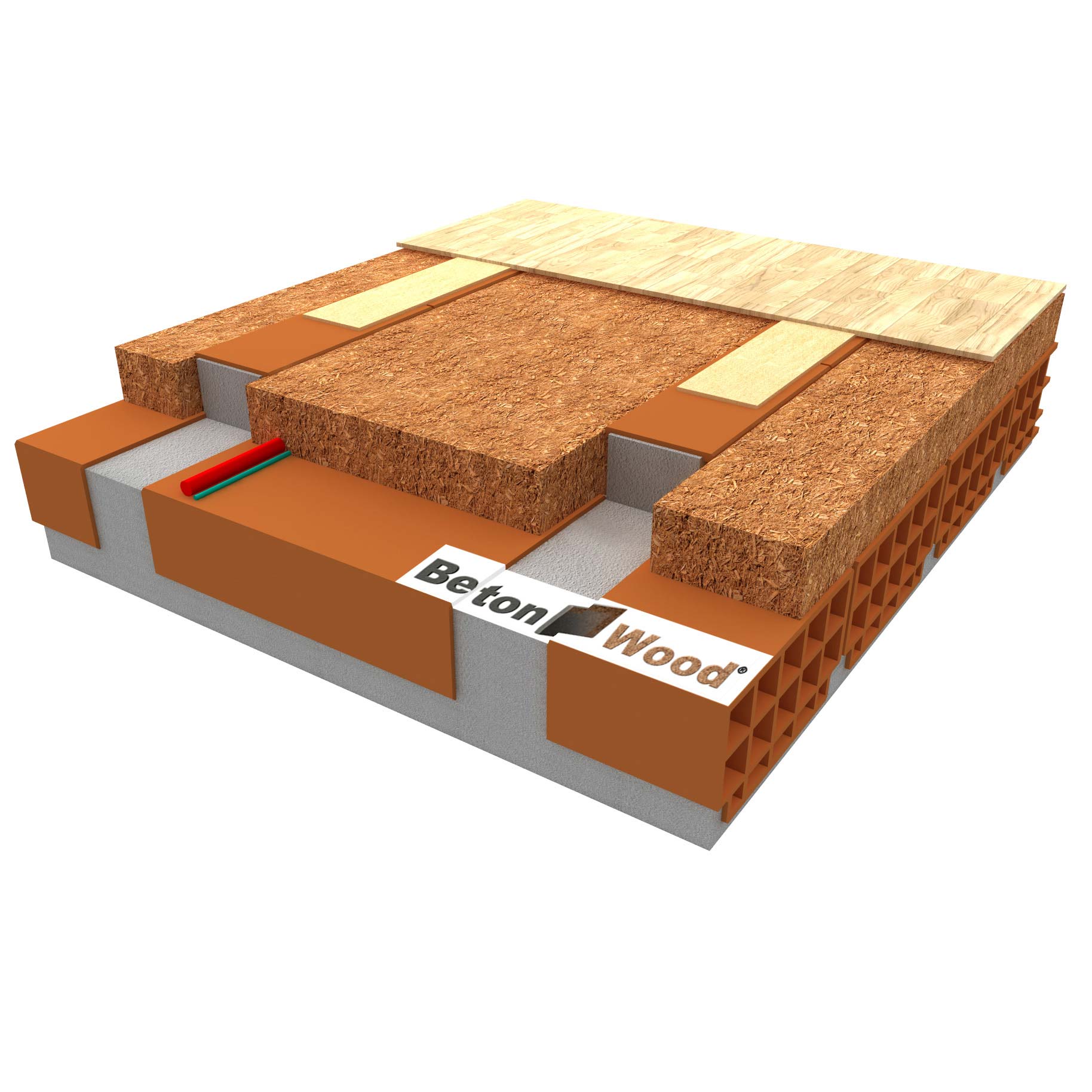 Dry screed with flexible wood fibre board insulation