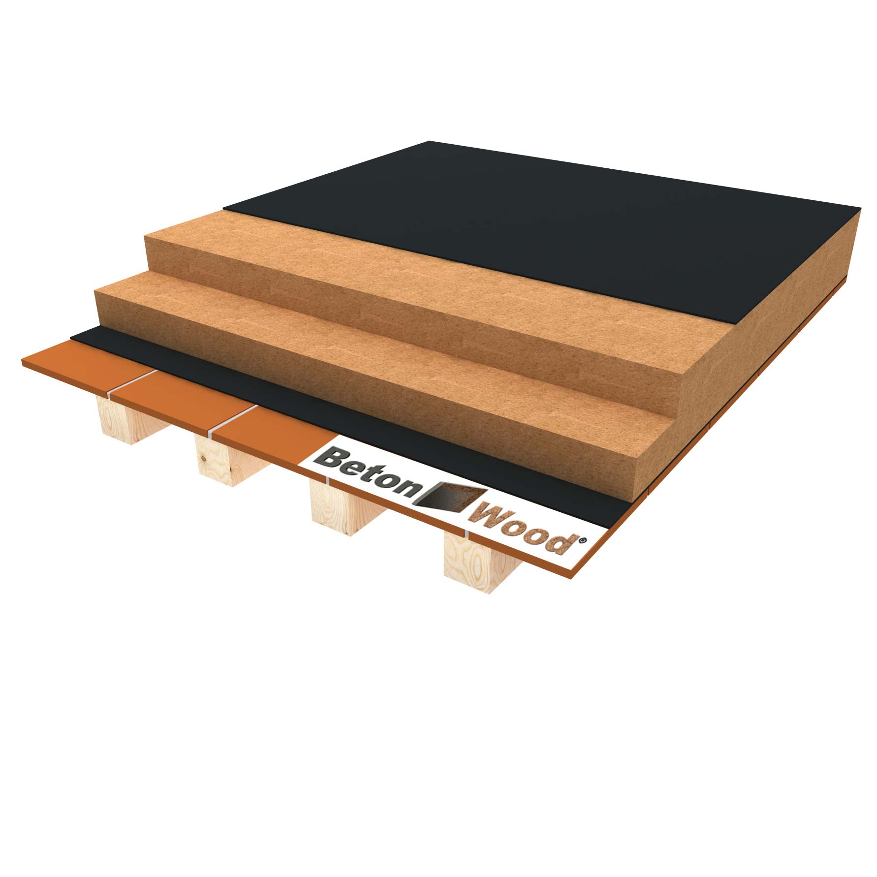 Dry screed in wood fibre board Therm on terracotta tiles