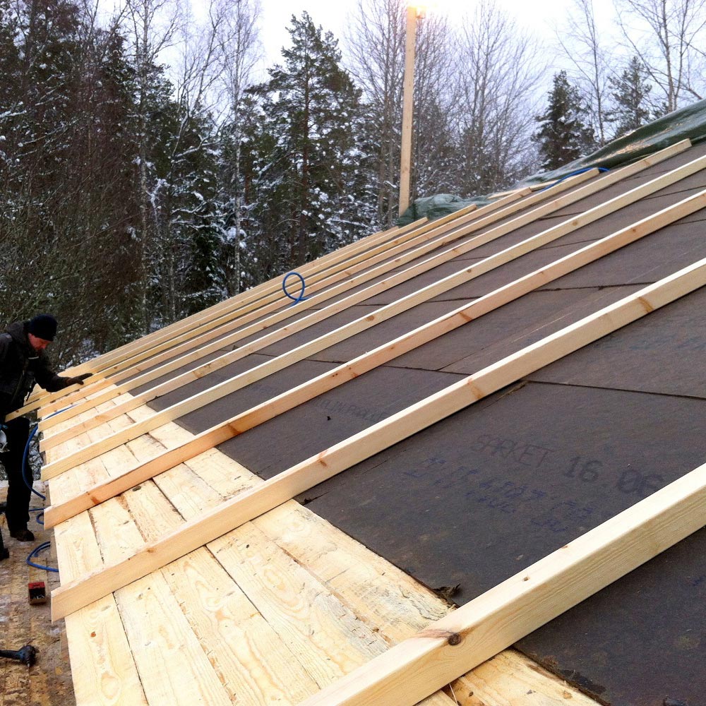 Bituminous Wood fibre board Bitumfiber installation