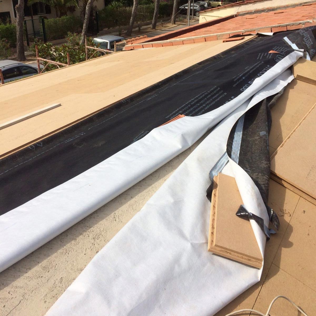 Wood fibre board FiberTherm Special dry for roof renovation