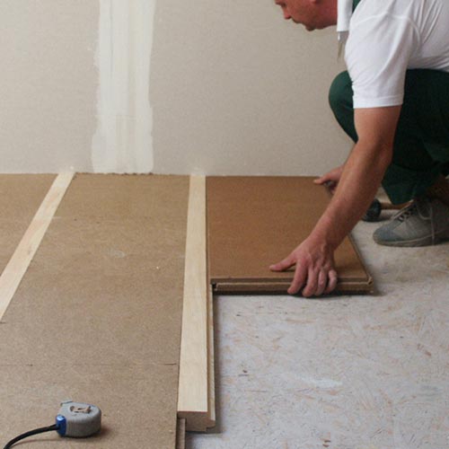 Wood fibre board FiberTherm Floor flooring system installation