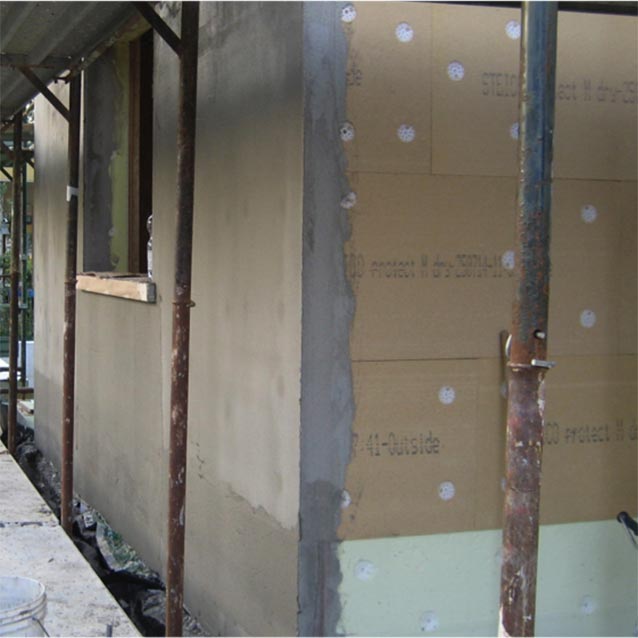 Wood fibre board FiberTherm Protect plastered external insulation system